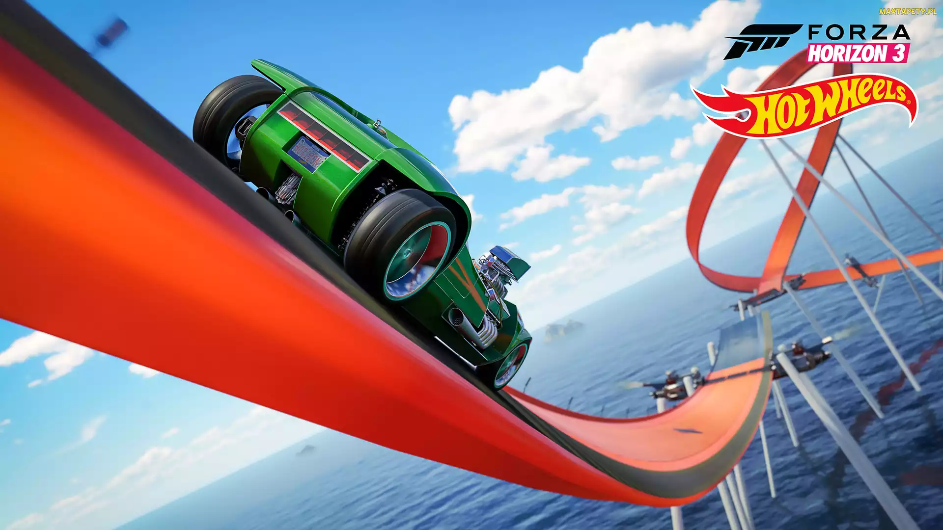 Ocean, Trasa, Forza Horizon 3 Hot Wheels, Plakat, Zielony, Gra, Bolid