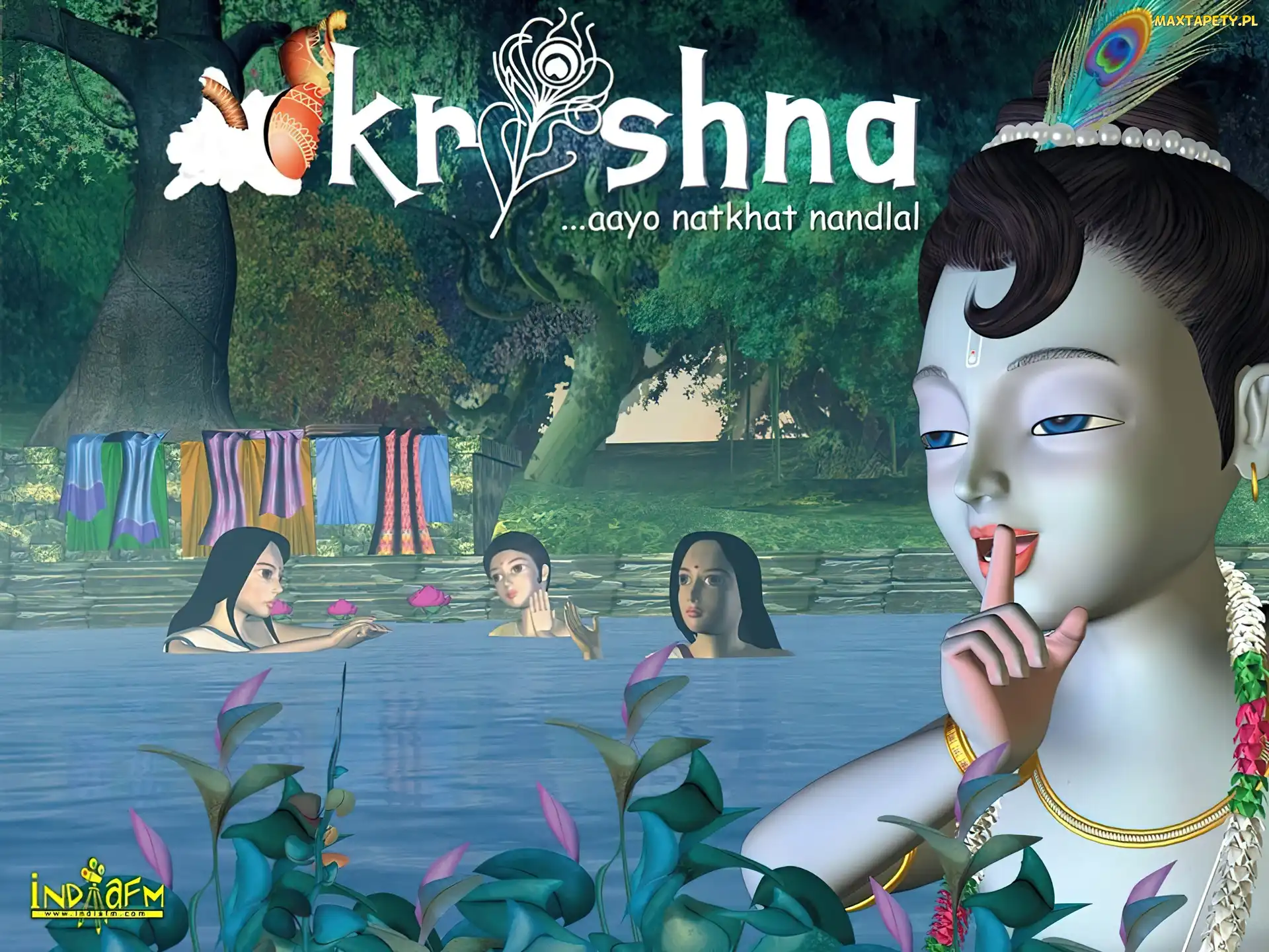 kąpiel, woda, Krishna, kobiety