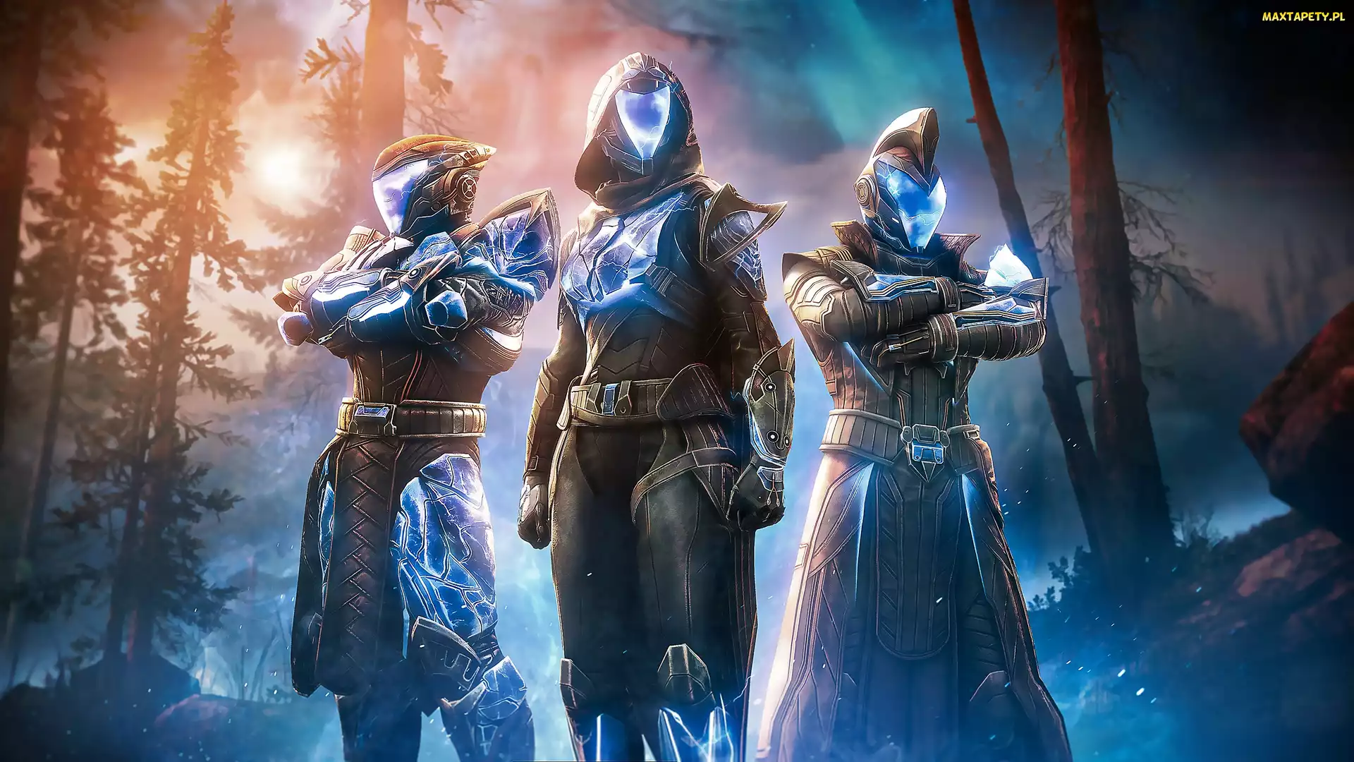 Światło, Zmrok, Postacie, Poświata, Skały, Destiny 2 The Witch Queen, Drzewa