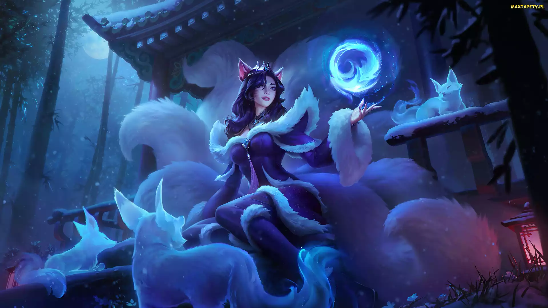 Postać, Uszy, League of Legends, Kobieta, Lisy, Ahri, Białe, Futro