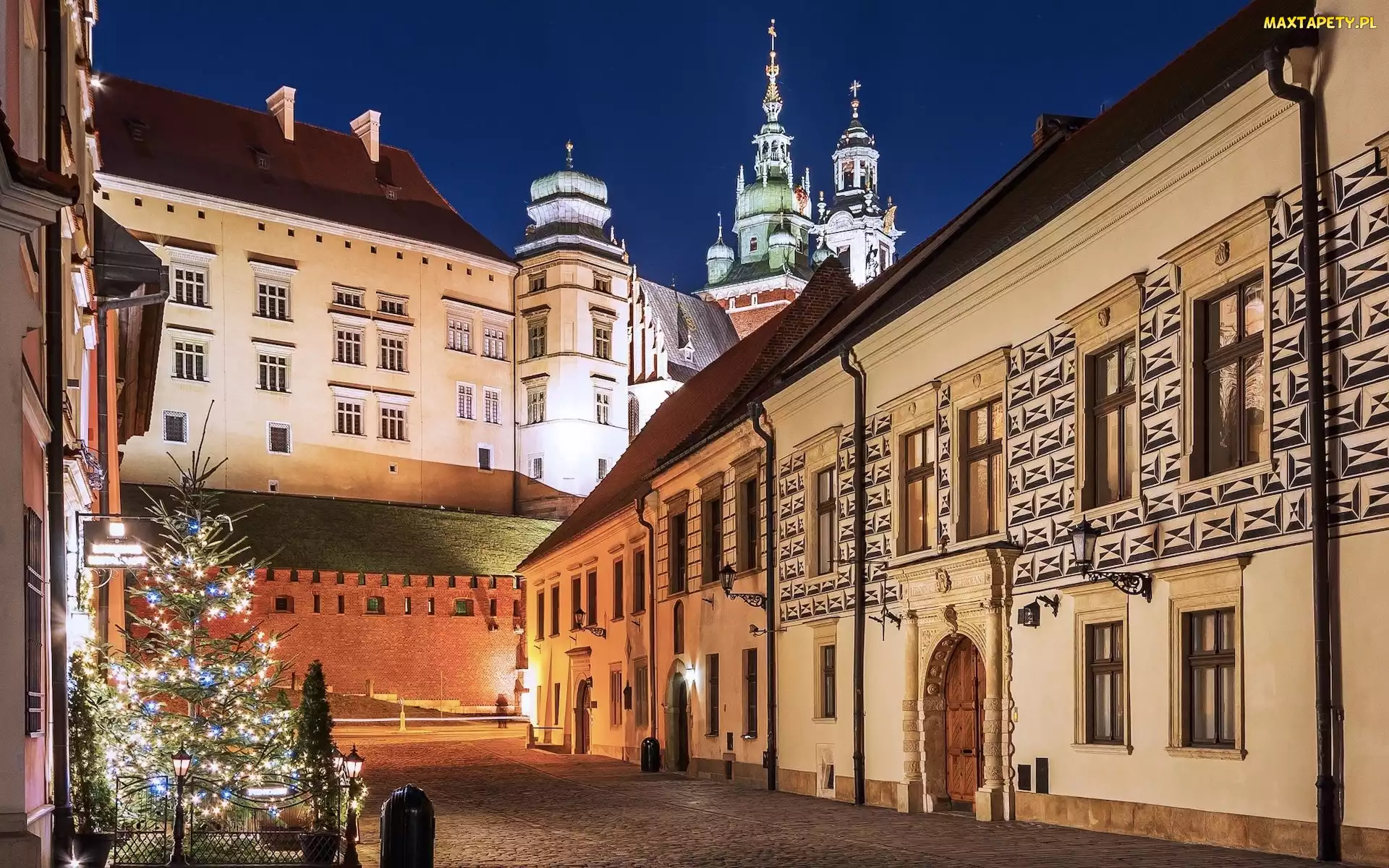 Kraków, Kanoniczna, Polska, Ulica, Kamienice, Wawel, Choinka, Domy