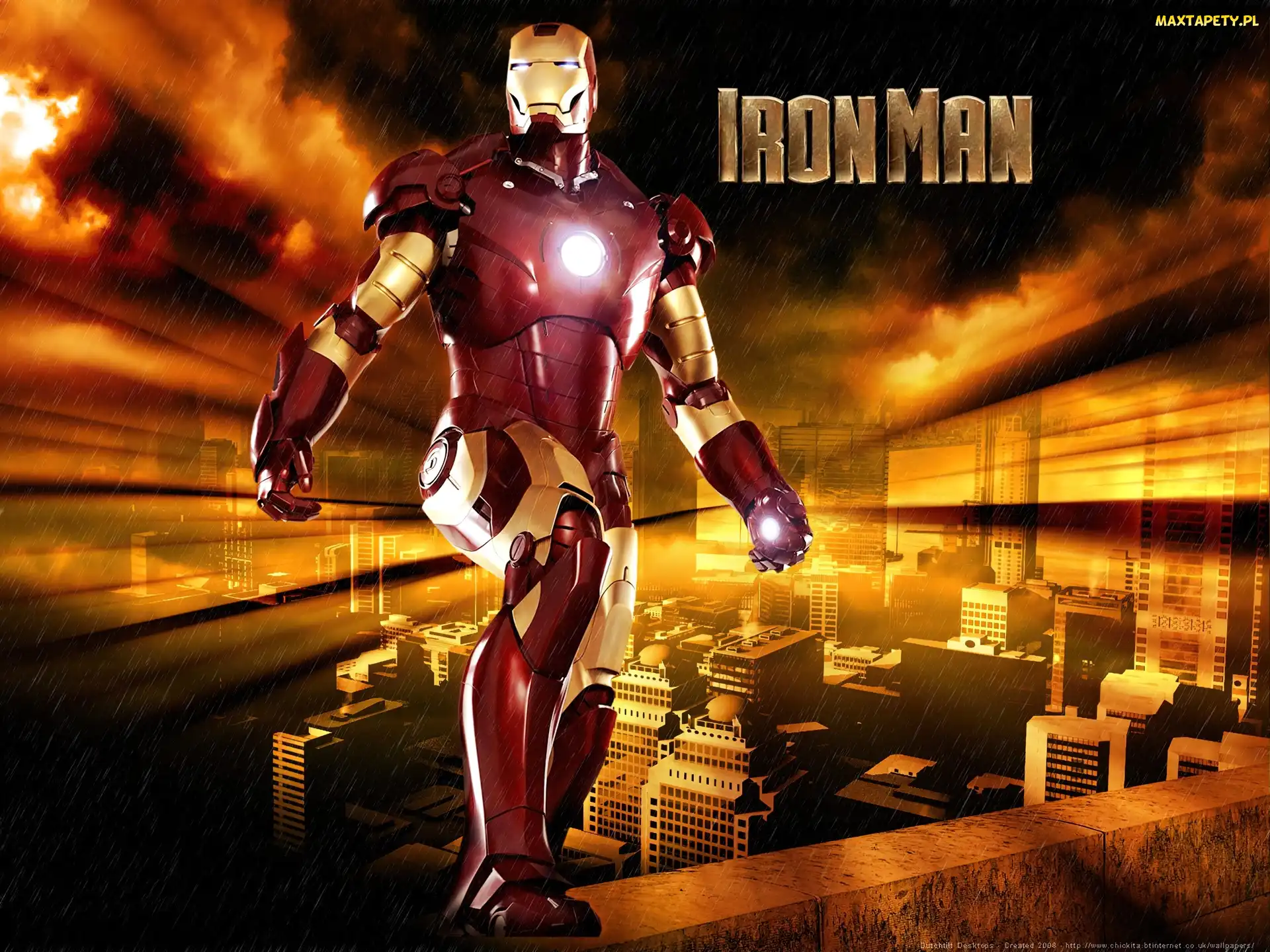 robot, deszcz, Iron Man