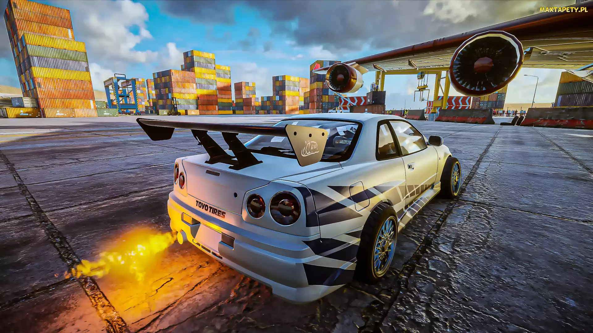 Skrzydło, Samolot, CarX Drift Racing, Silniki, Nissan, Gra, Samochód