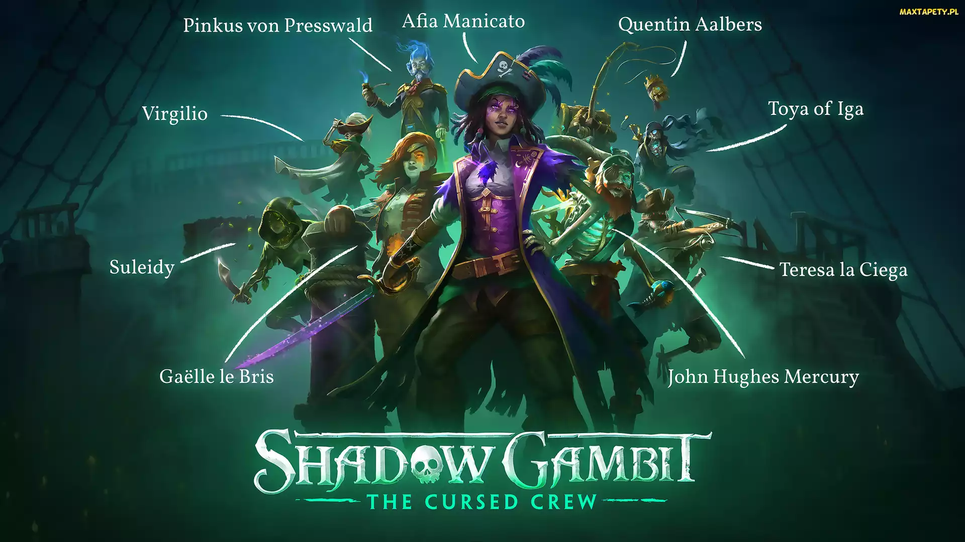 Plakat, Żaglowiec, Shadow Gambit The Cursed Crew, Gra, Postacie, Piraci