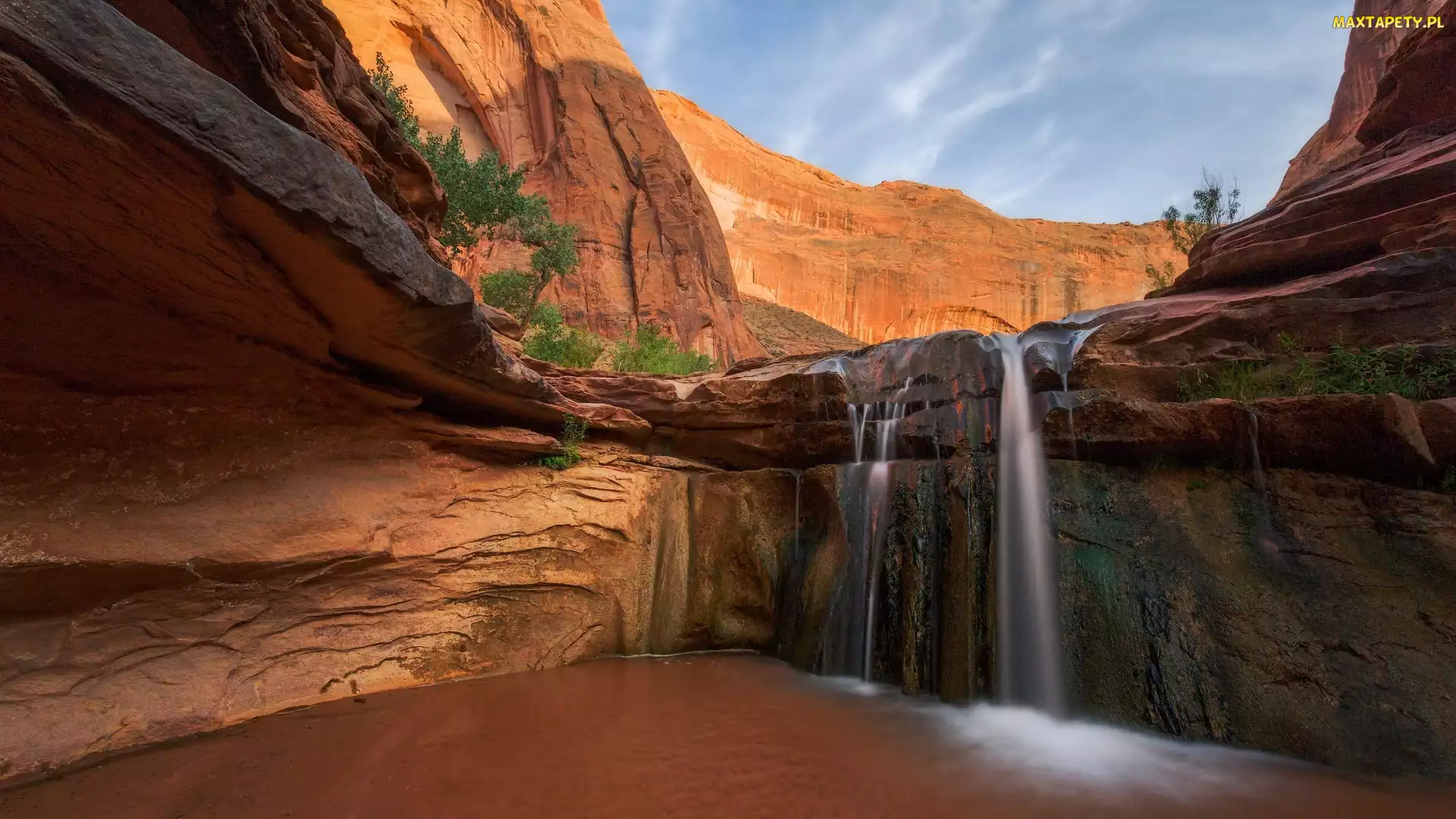 Utah, Coyote Gulch, Wodospad, Stany Zjednoczone, Rzeka, Skały, Coyote Gulch Falls