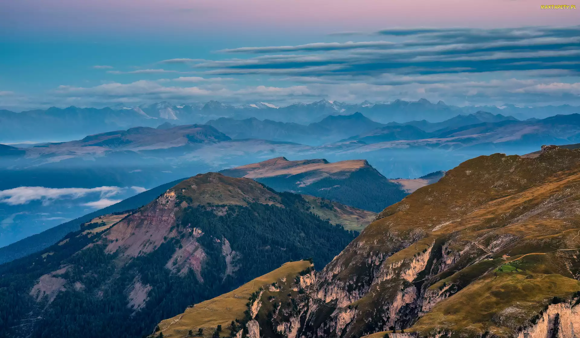 Niebo, Chmury, Góry, Szczyty