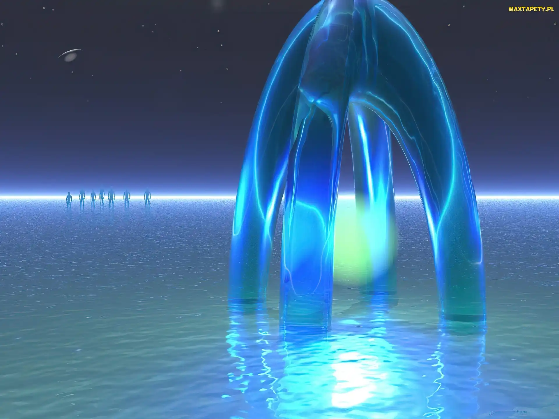 woda, ludzie, 3D, Wektorowa