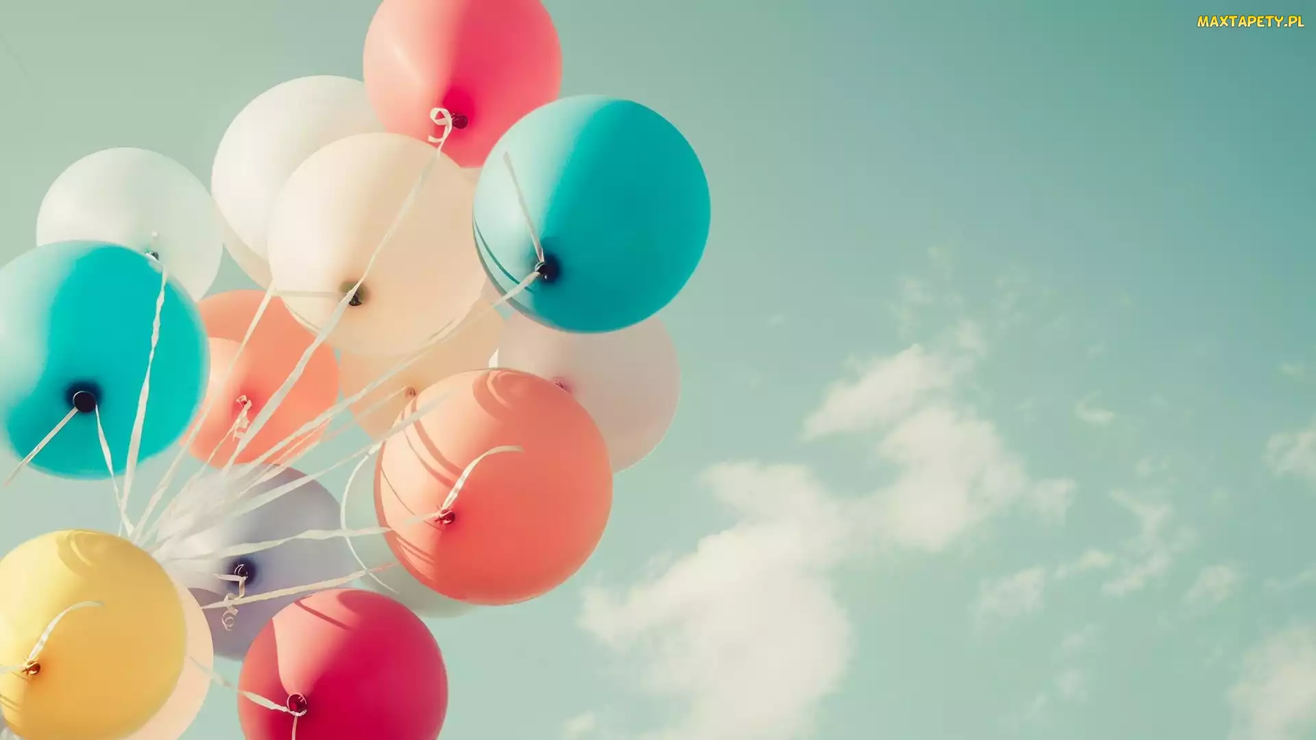 Balony, Niebo, Pochmurne, Baloniki, Kolorowe