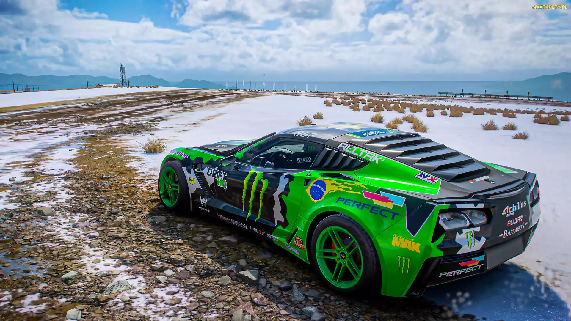 Zielony, Chevrolet Corvette C7, Gra, Forza Horizon 5