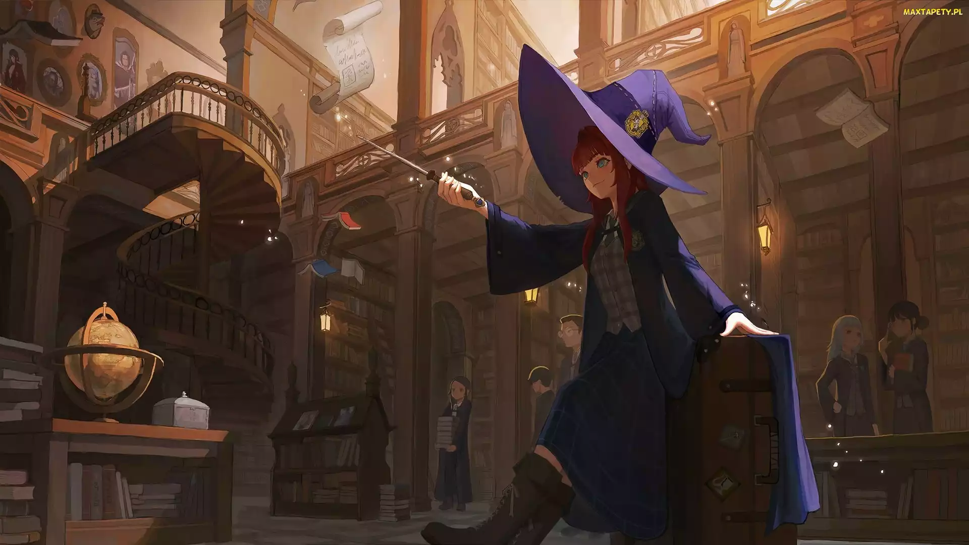 Hogwarts Legacy, Magik, Gra, Postać, Kapelusz, Dziedzictwo Hogwartu, Biblioteka, Uczeń