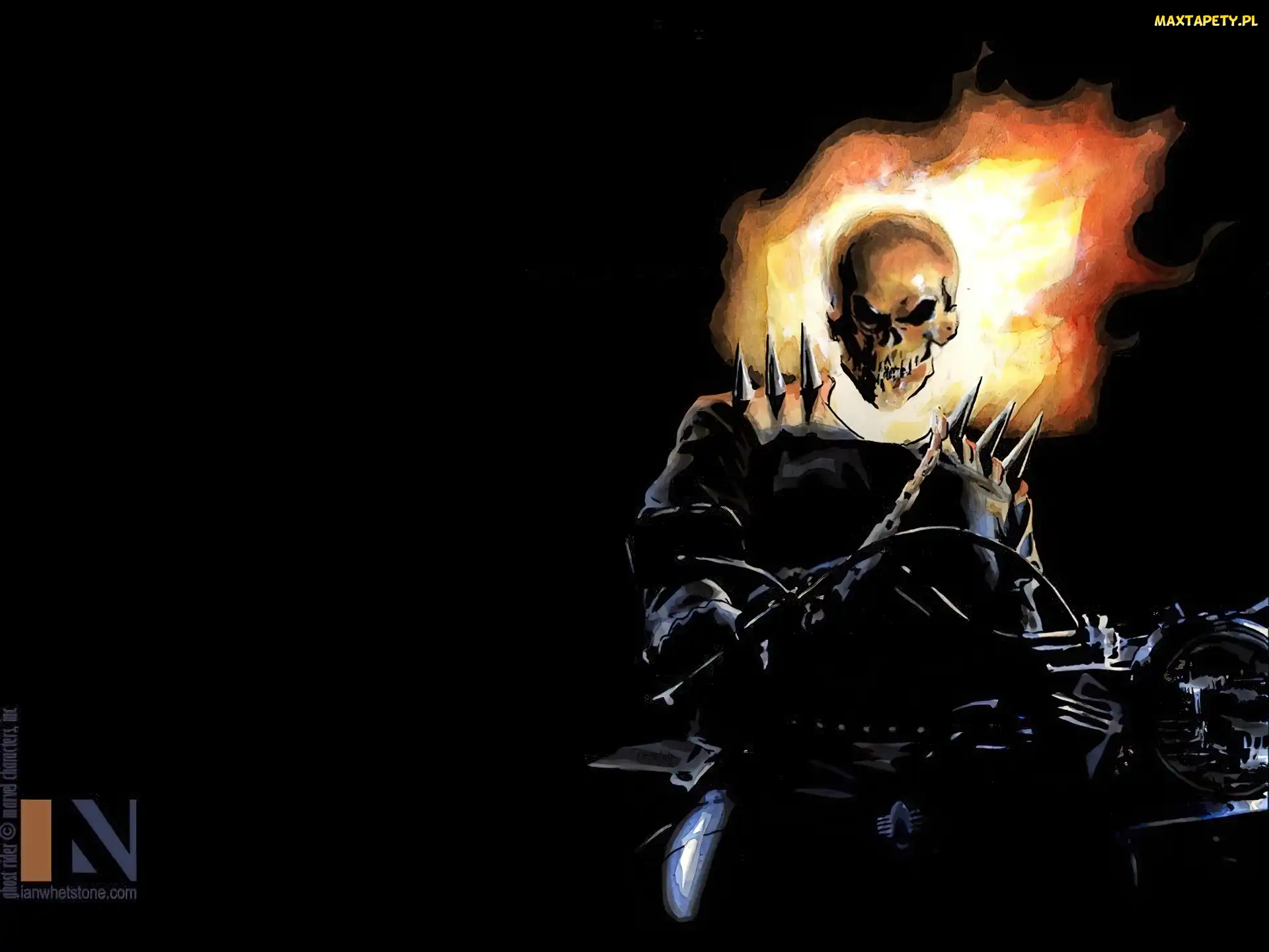 Motor, Postać, Tło, Czarne, Ghost Rider