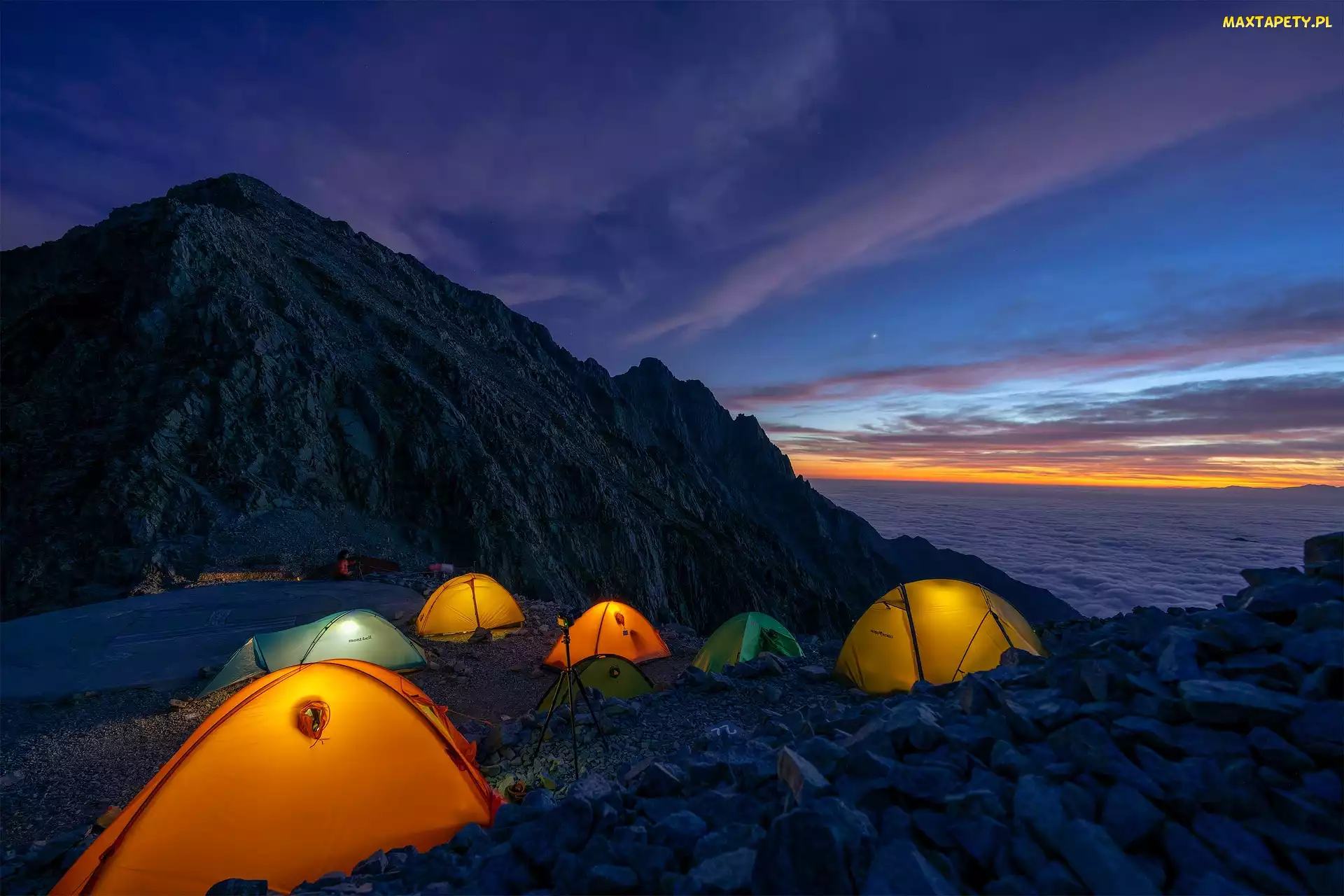 Japonia, Alpy Japońskie, Kamping, Namioty, Poranek, Gór