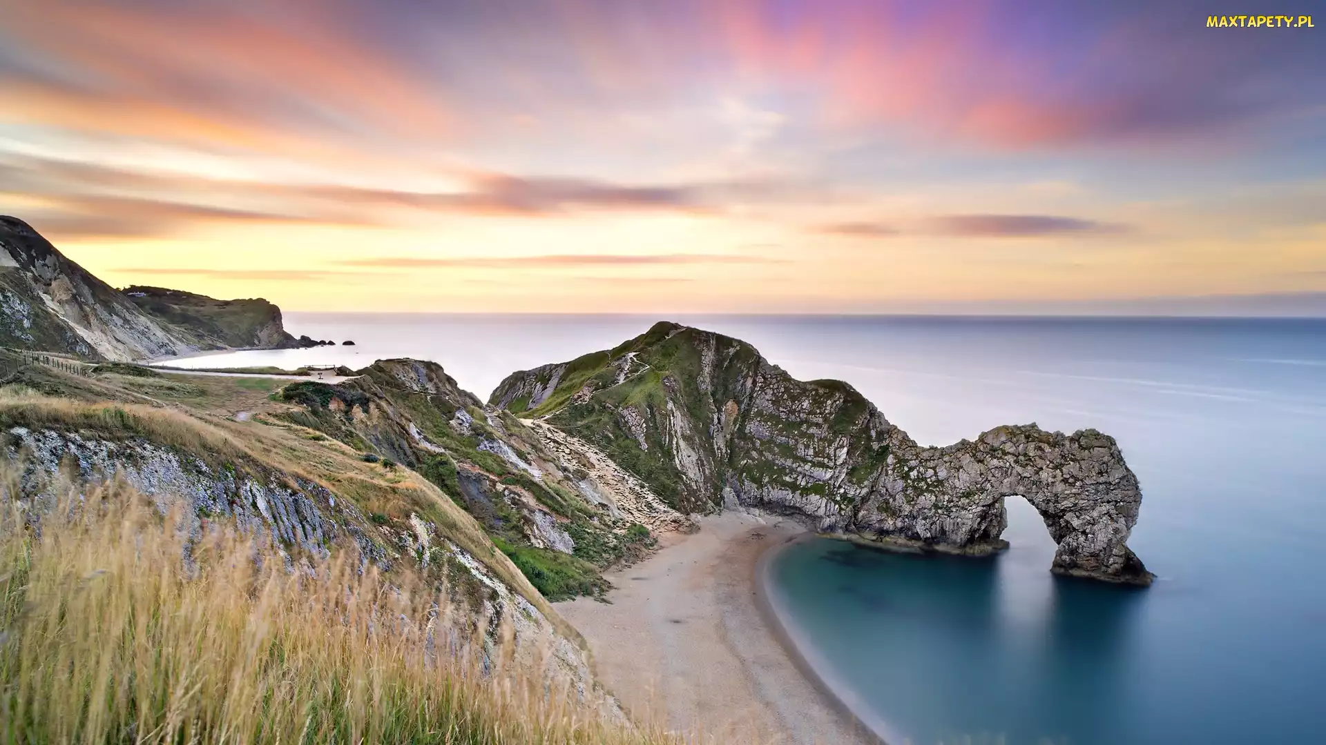 Hrabstwo Dorset, Plaża, Anglia, Wybrzeże Jurajskie, Łuk, Morze, Durdle Door, Skały