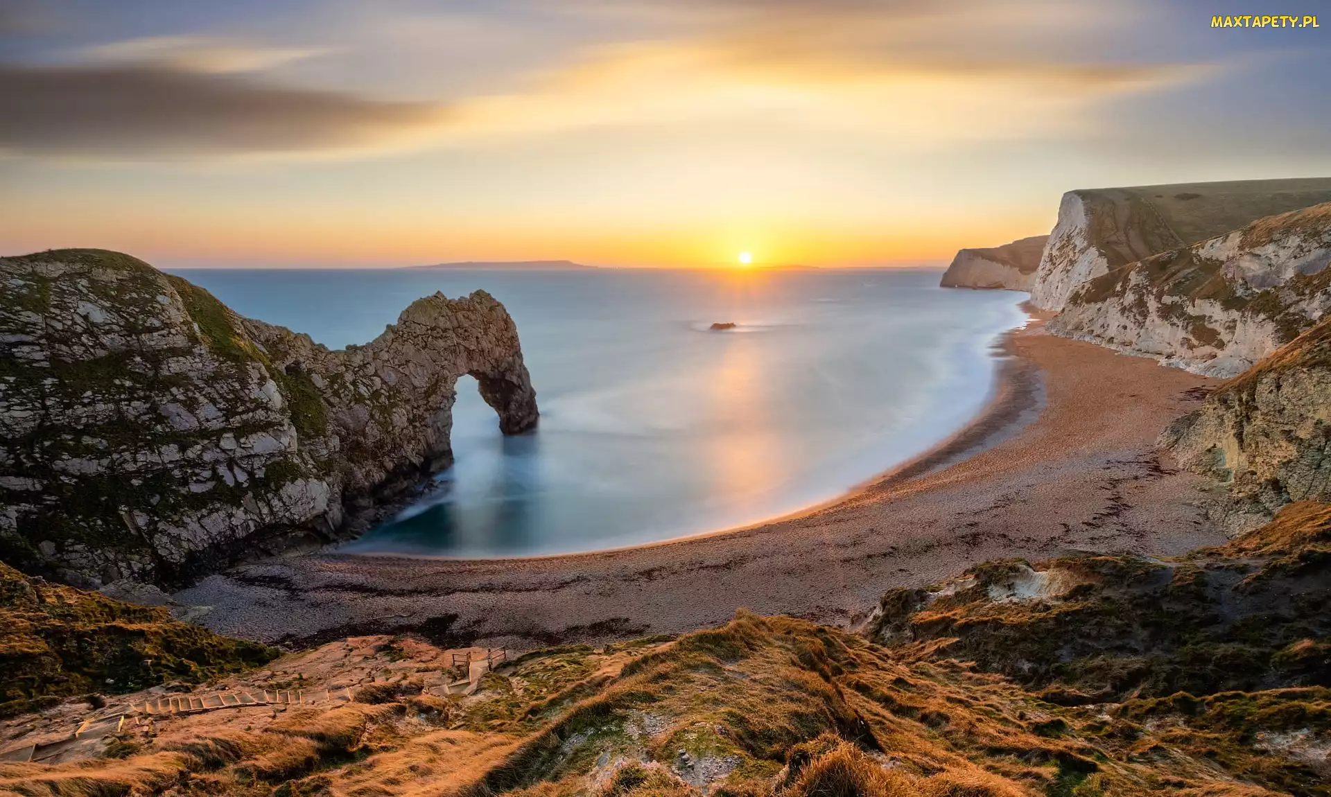 Hrabstwo Dorset, Plaża, Anglia, Morze, Łuk, Wybrzeże Jurajskie, Durdle Door, Skały