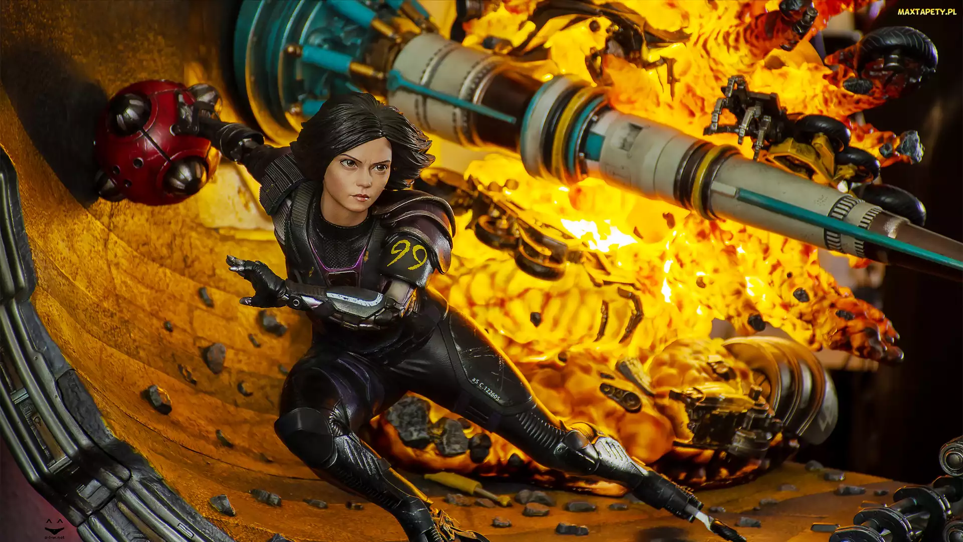 Gra, Ogień, Bieg, Wyścig, Kula, Cyborg, Alita Battle Angel, Postać, Alita