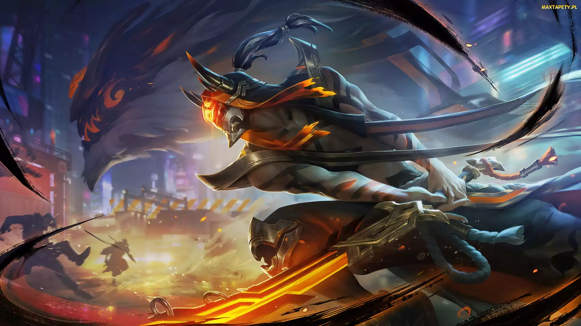 Walka, Pancerz, Zbroja, Broń, Inkshadow, League of Legends, Atramentowy cień, Postać, Gra, Master Yi