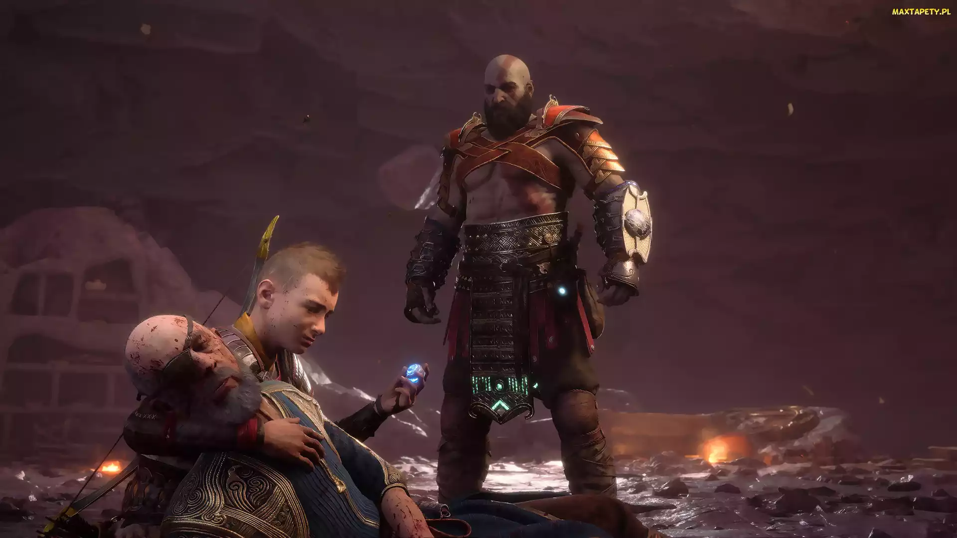 Pancerz, Łuk, Śmierć, Klejnot, Postacie, God of War Ragnarok, Kratos, Atreus, Gra, Loki