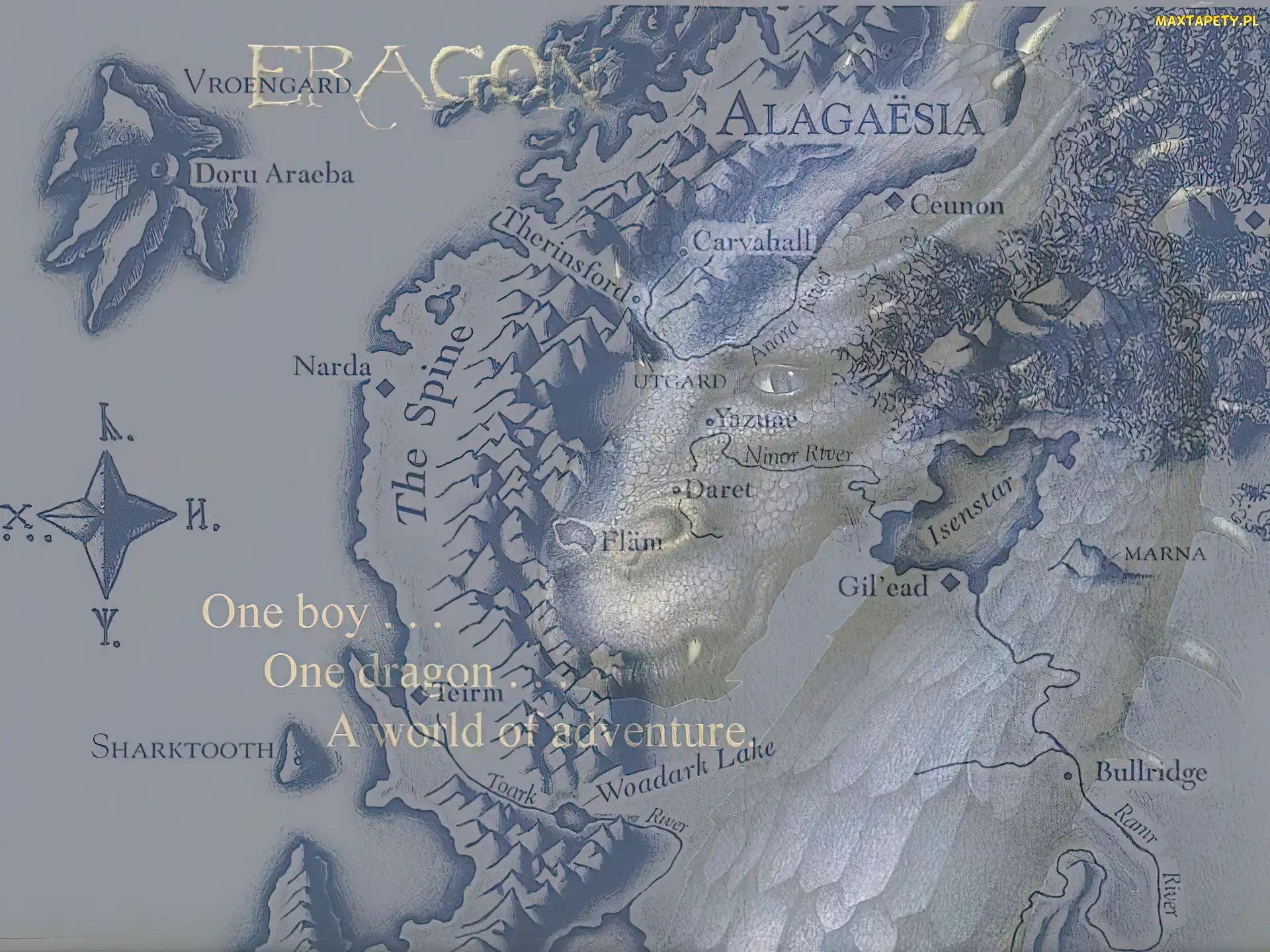 mapa, napisy, Eragon
