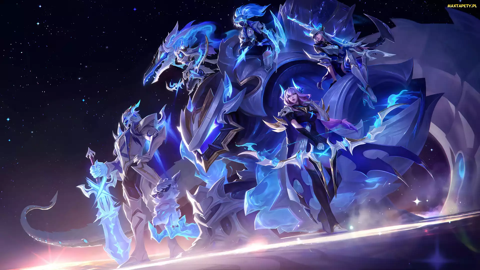 Aatrox, Ashe, Postacie, Prestige Edition, Broń, Uniformy, Akali, Gra, Caitlyn, DRX, League of Legends, Maokai, Smok, Kindred