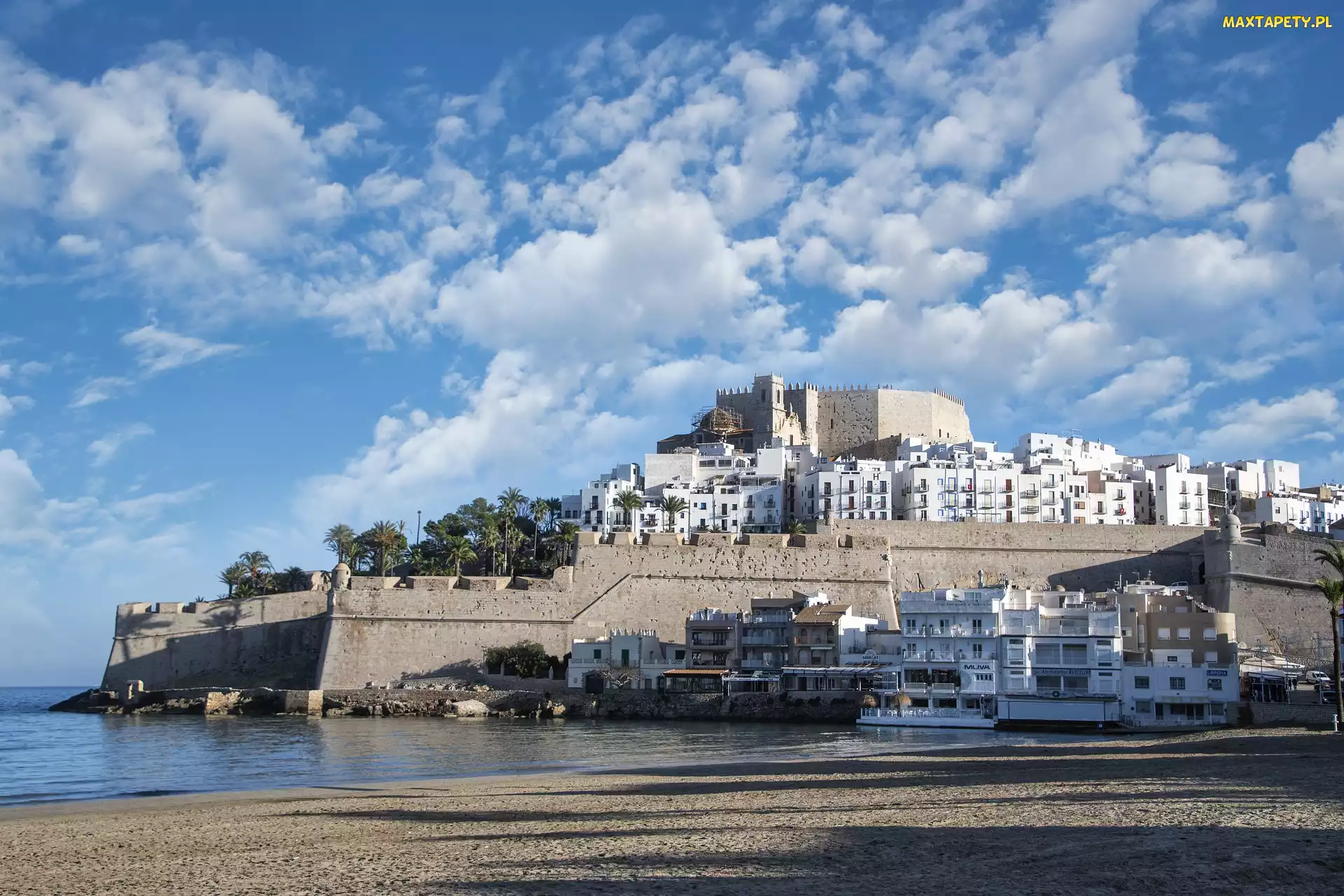 Hiszpania, Peniscola, Zamek Peniscola, Plaża