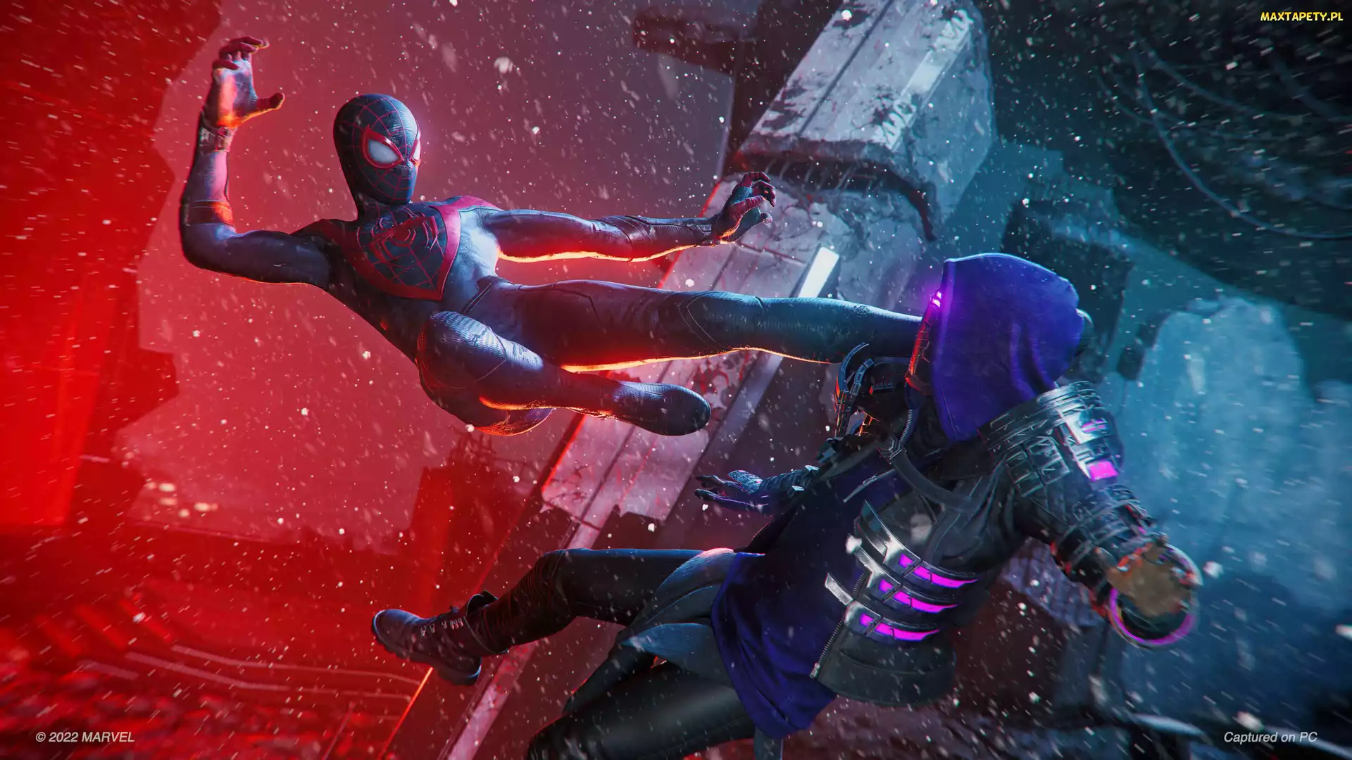 Marvels, Skok, Gra, Postaci, Lód, Spider-Man Miles Morales, Walka, Ogień