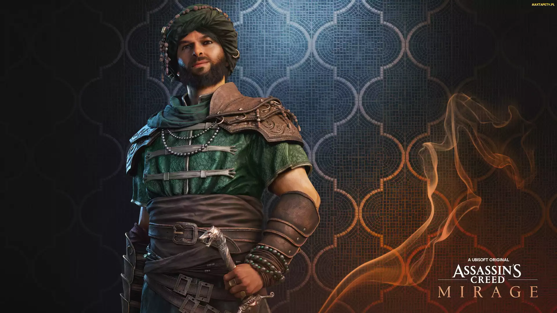 Mężczyzna, Plakat, Assassins Creed Mirage, Gra, Postać