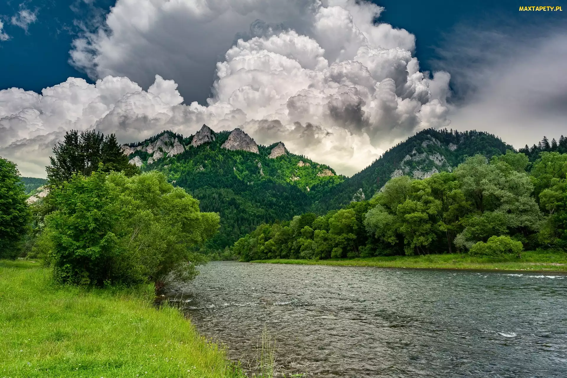 Polska, Pieniny, Chmury, Rzeka Dunajec, Góry, Trzy Korony