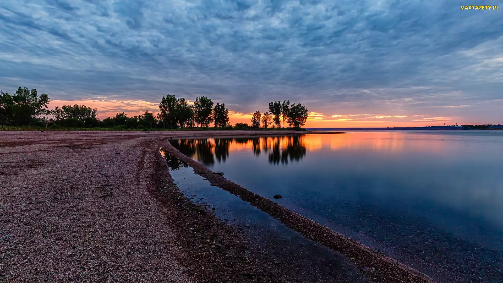 Kolorado, Jezioro, Stany Zjednoczone, Chatfield State Park, Drzewa, Park stanowy, Chmury, Chatfield Lake