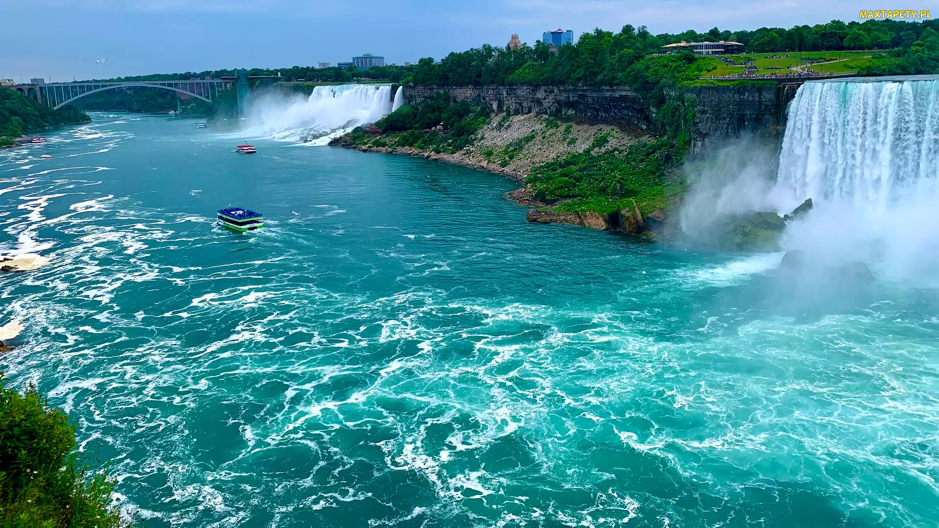 Łódki, Stany Zjednoczone, Niagara Falls, Wodospad, Rzeka