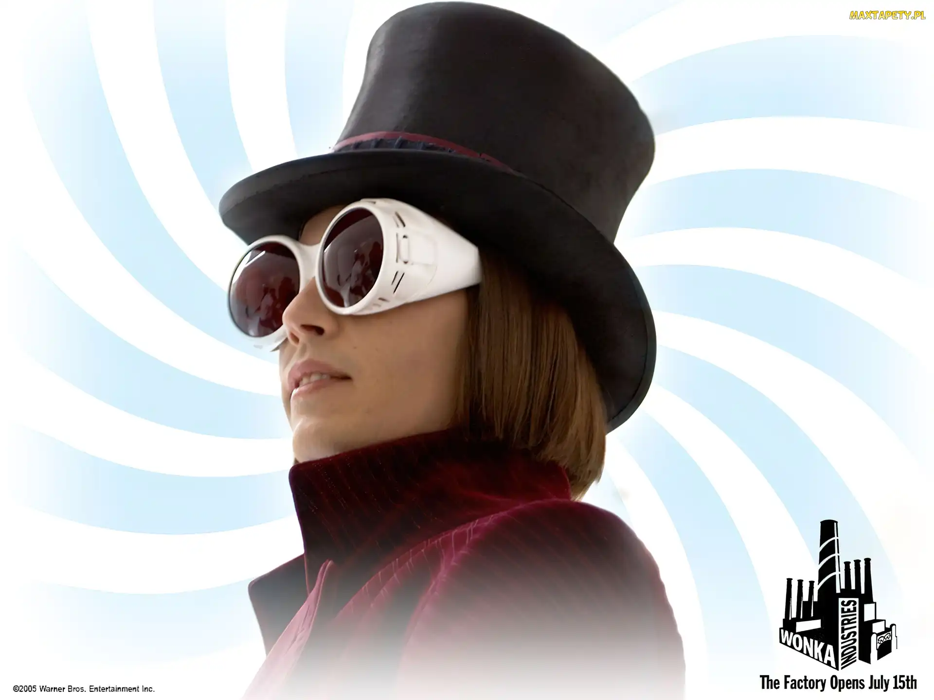 kapelusz, okulary, Charlie And The Chocolate Factory, osoba