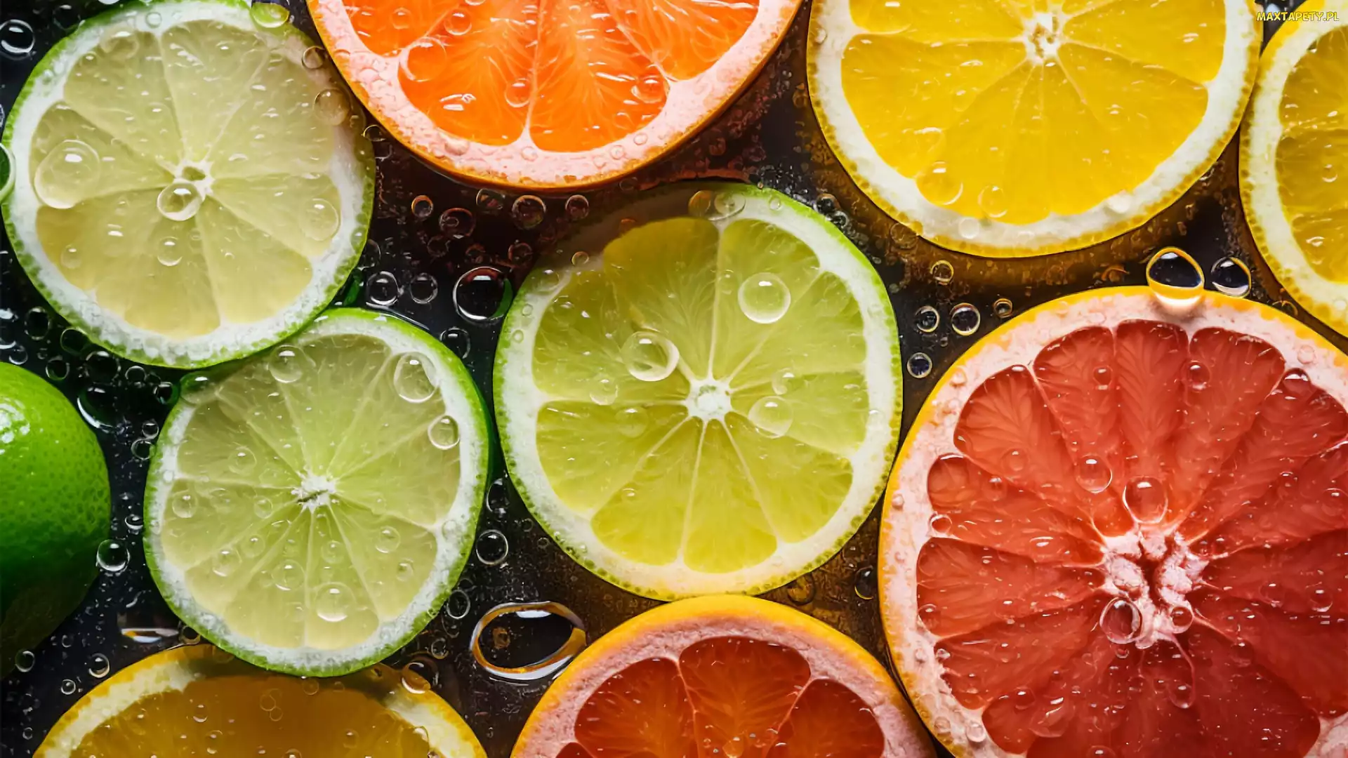 Plastry, Owoce, Cytryna, Limonka, Grejpfrut, Cytrusy