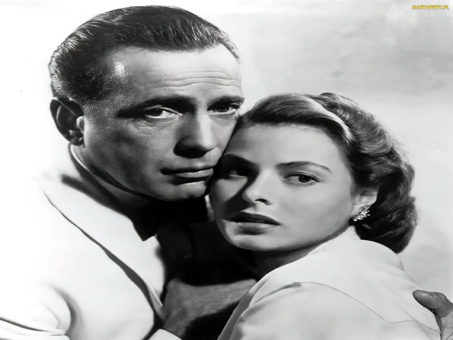 Casablanca, przytuleni, Humphrey Bogart, Ingrid Bergman