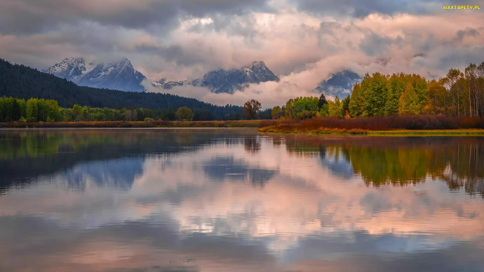Jezioro, Stany Zjednoczone, Wyoming, Park Narodowy Grand Teton, Góry