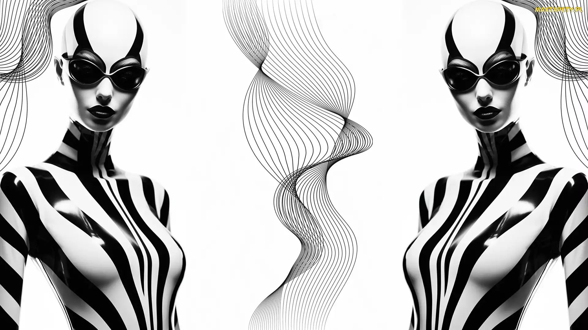 Grafika, Czarno-białe, Kobiety, Modelki