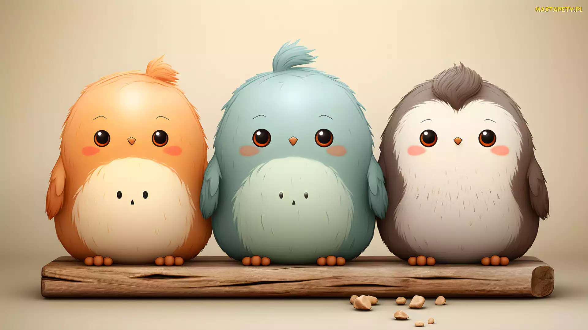 Kolorowe, Grafika, Deska, Pingwiny, Trzy