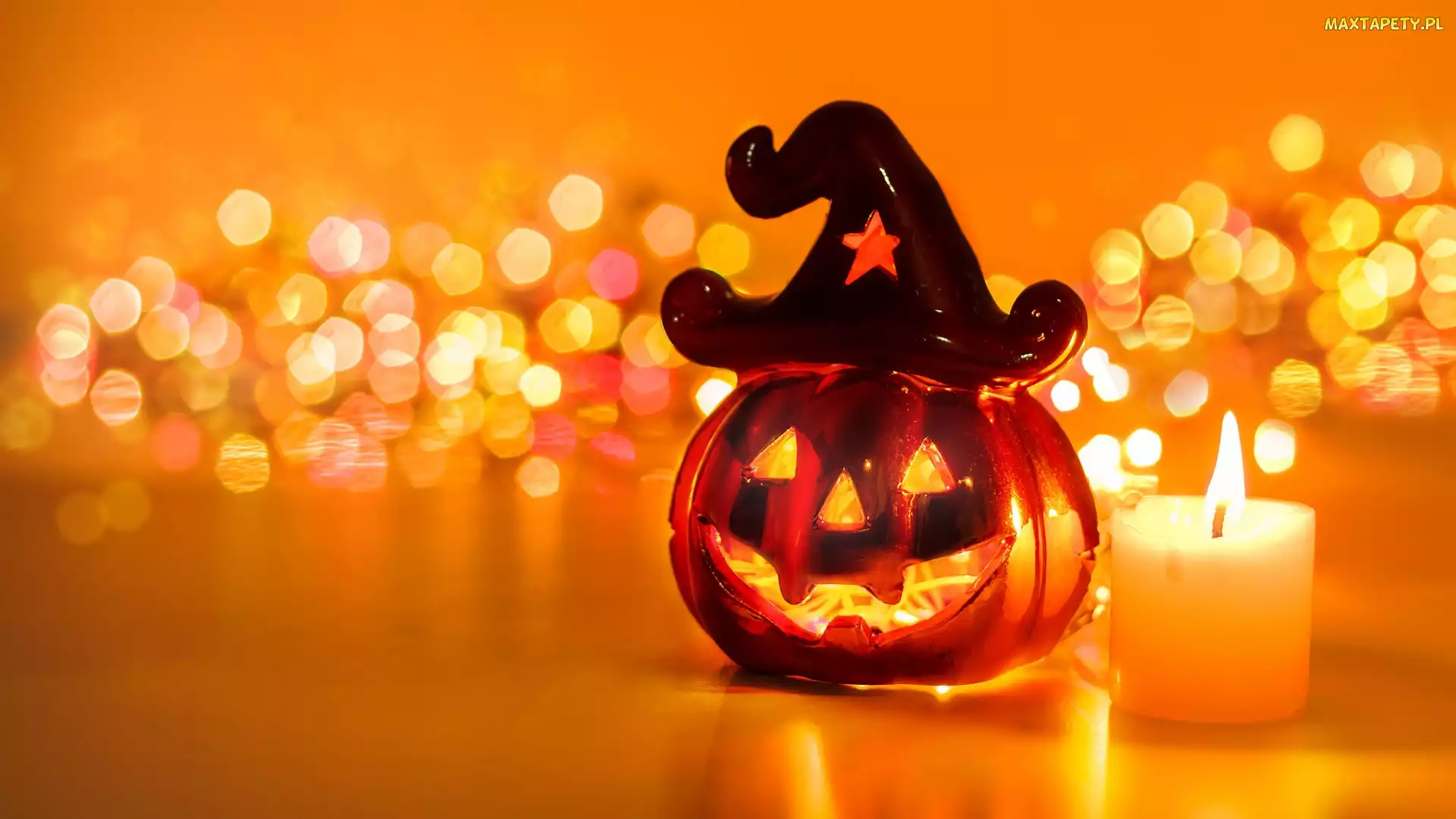 Dynia, Bokeh, Świeca, Lampion, Halloween