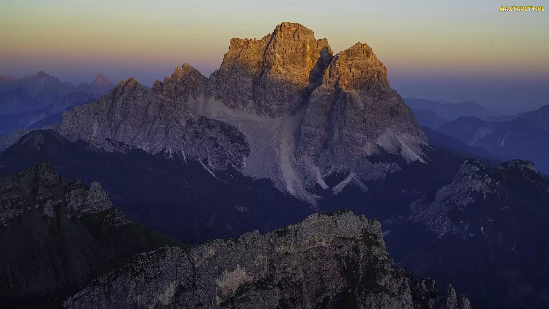 Włochy, Monte Pelmo, Góry, Poranek, Dolomity, Szczyt