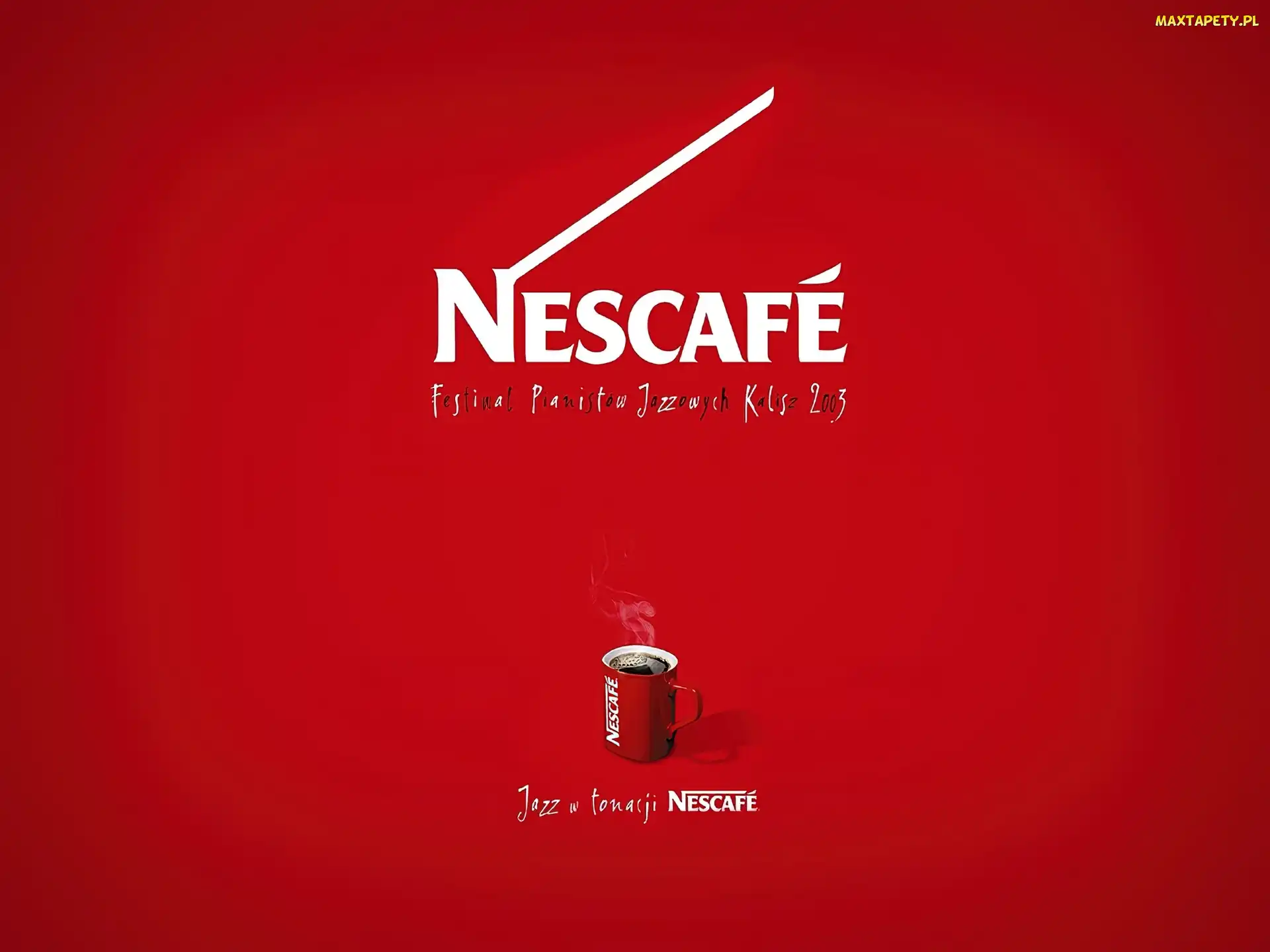 tło, kubek, Nescafe, napis