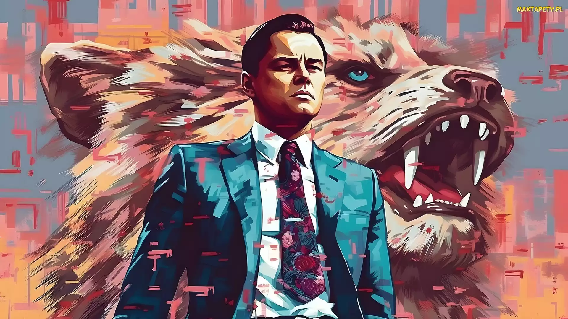 Wilk z Wall Street Film, Film, Mężczyzna, Aktor, Wilk, Grafika, Leonardo DiCaprio
