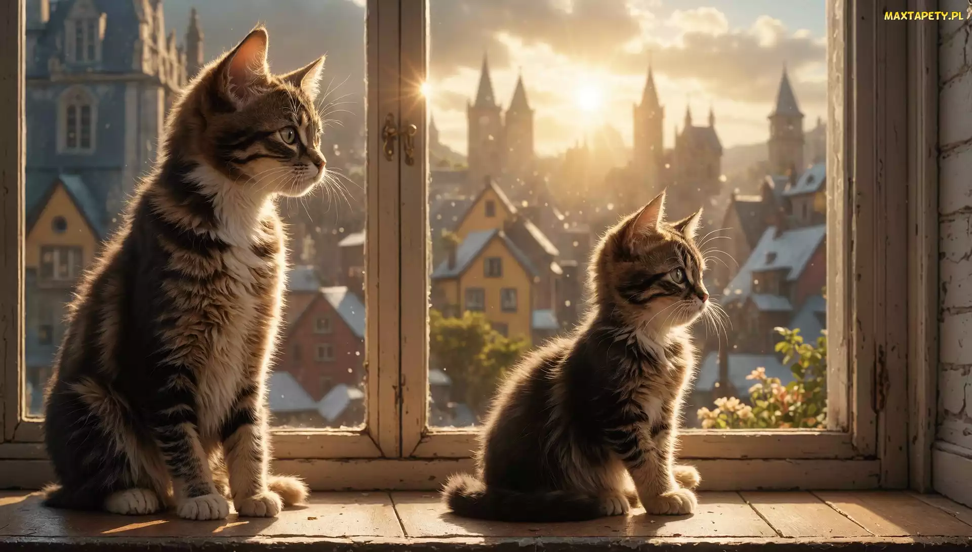 Parapet, Okno, Dwa, Koty