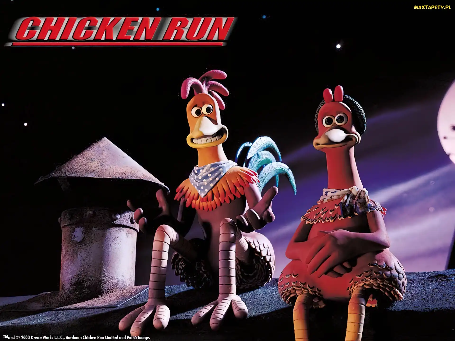 noc, dach, Uciekajace kurczaki, Chicken Run