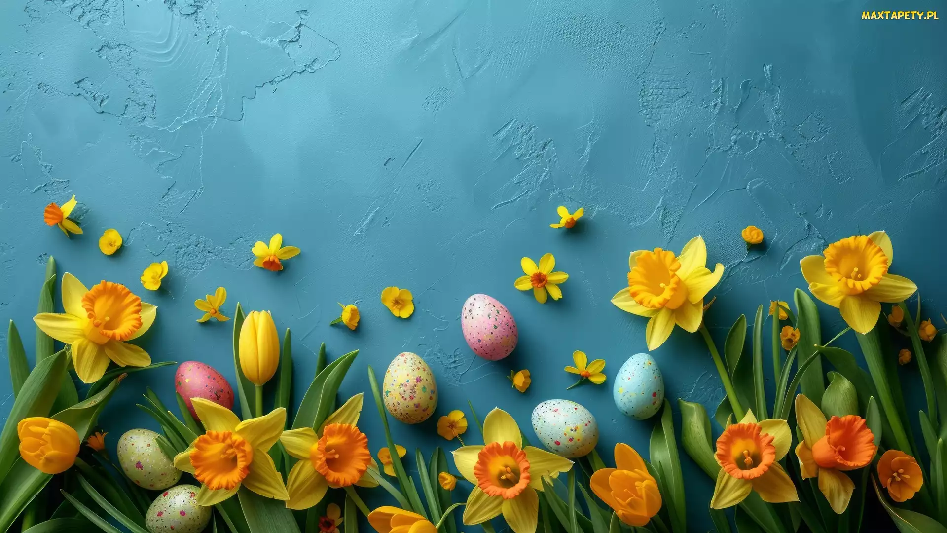 Pisanki, Tulipany, Żółte, Żonkile, Wielkanoc