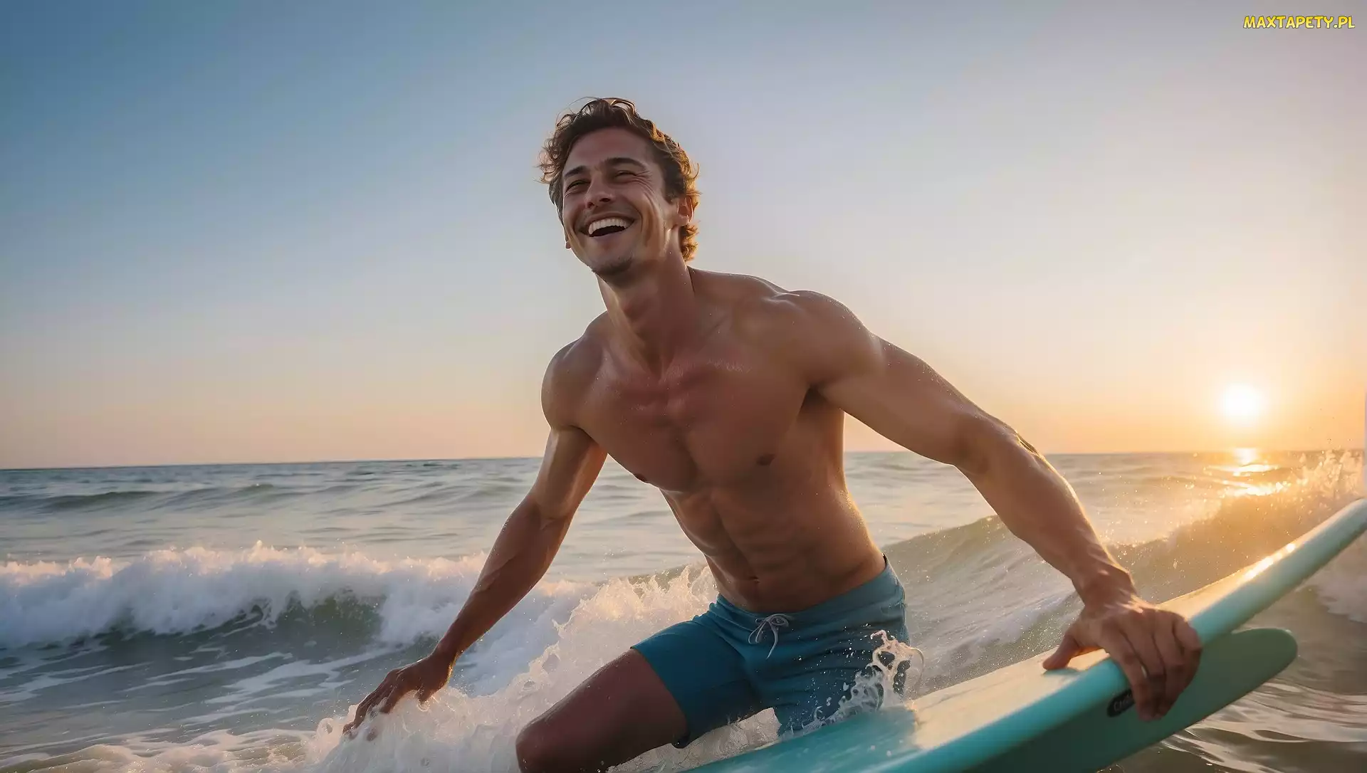 Morze, Deska, Surfer, Mężczyzna