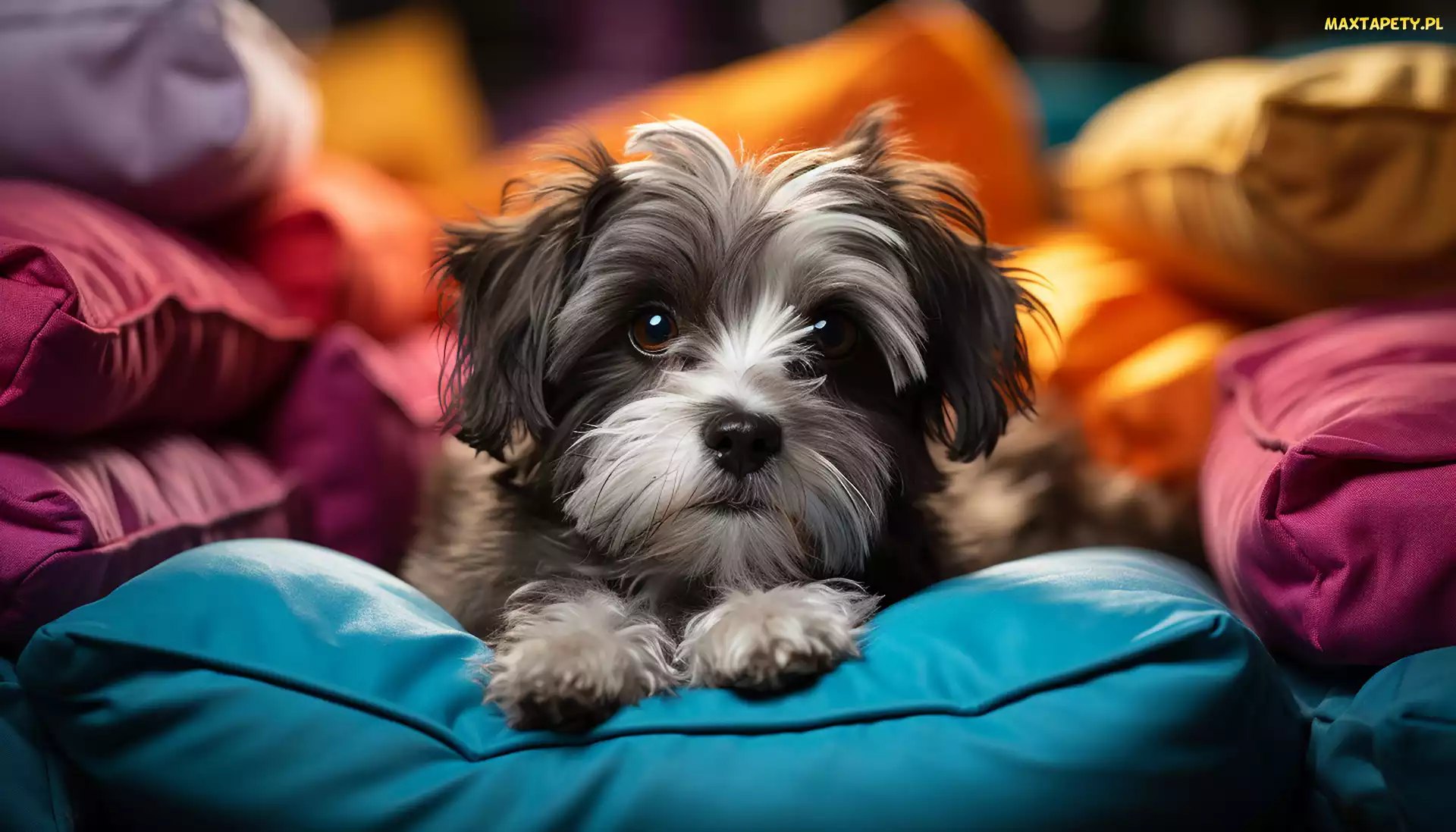Yorkshire terrier, Poduszki, Łapki, Pyszczek, Pies