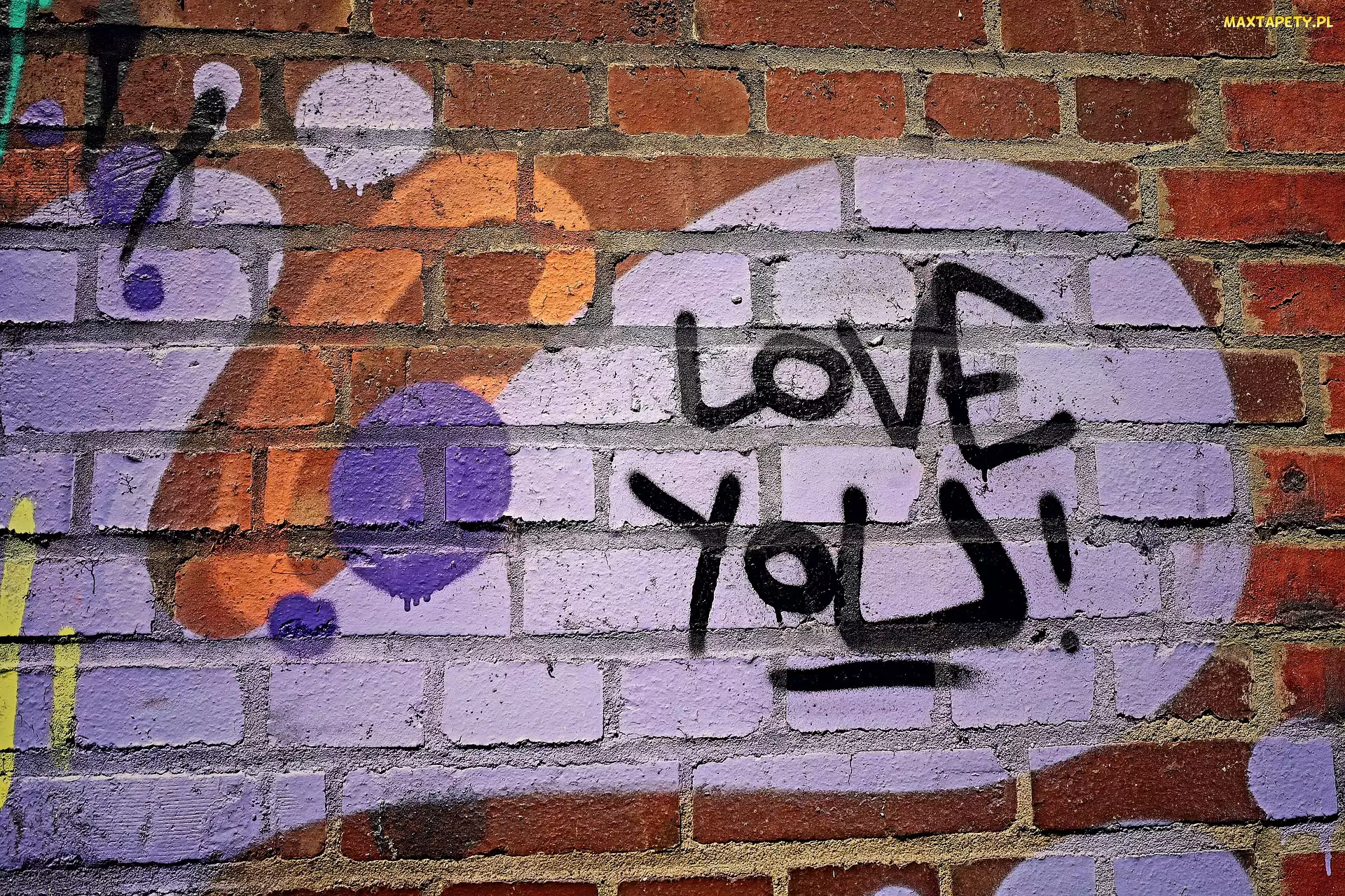 Love You, Napis, Graffiti, Ściana