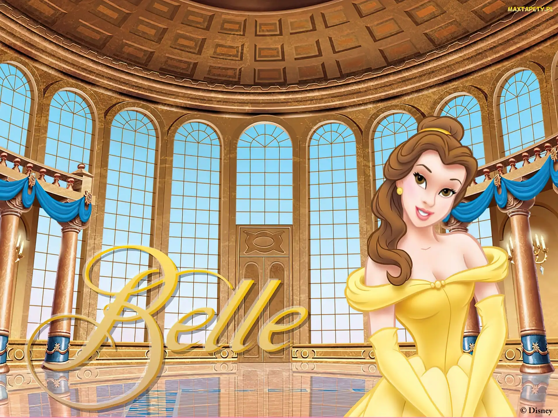 Beauty and the Beast, sala, suknia, kobieta, Piękna i Bestia