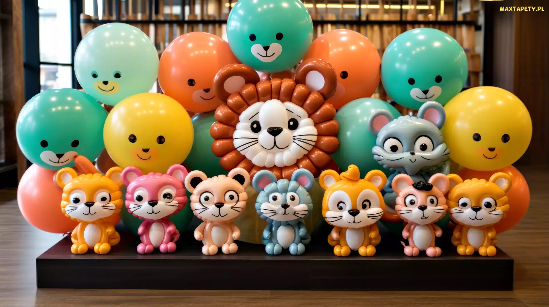 Kolorowe, Grafika, Balony, Zwierzątka, Zabawki