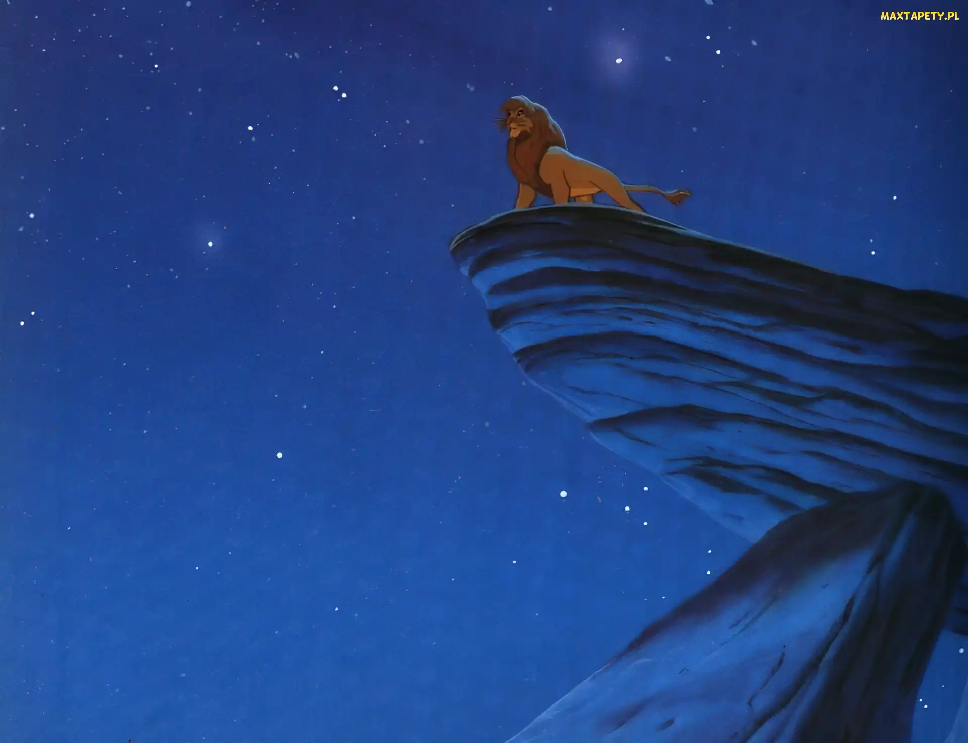 Mufasa, The Lion King, skała, Król Lew, noc