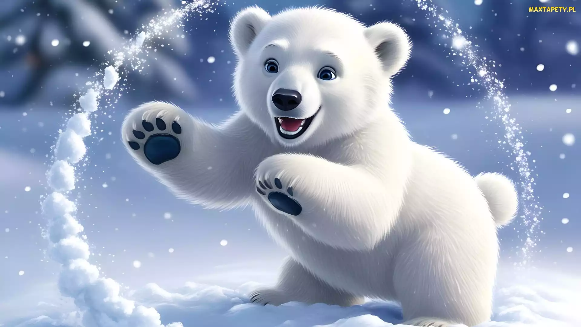 Śnieg, Grafika, Niedźwiedź polarny