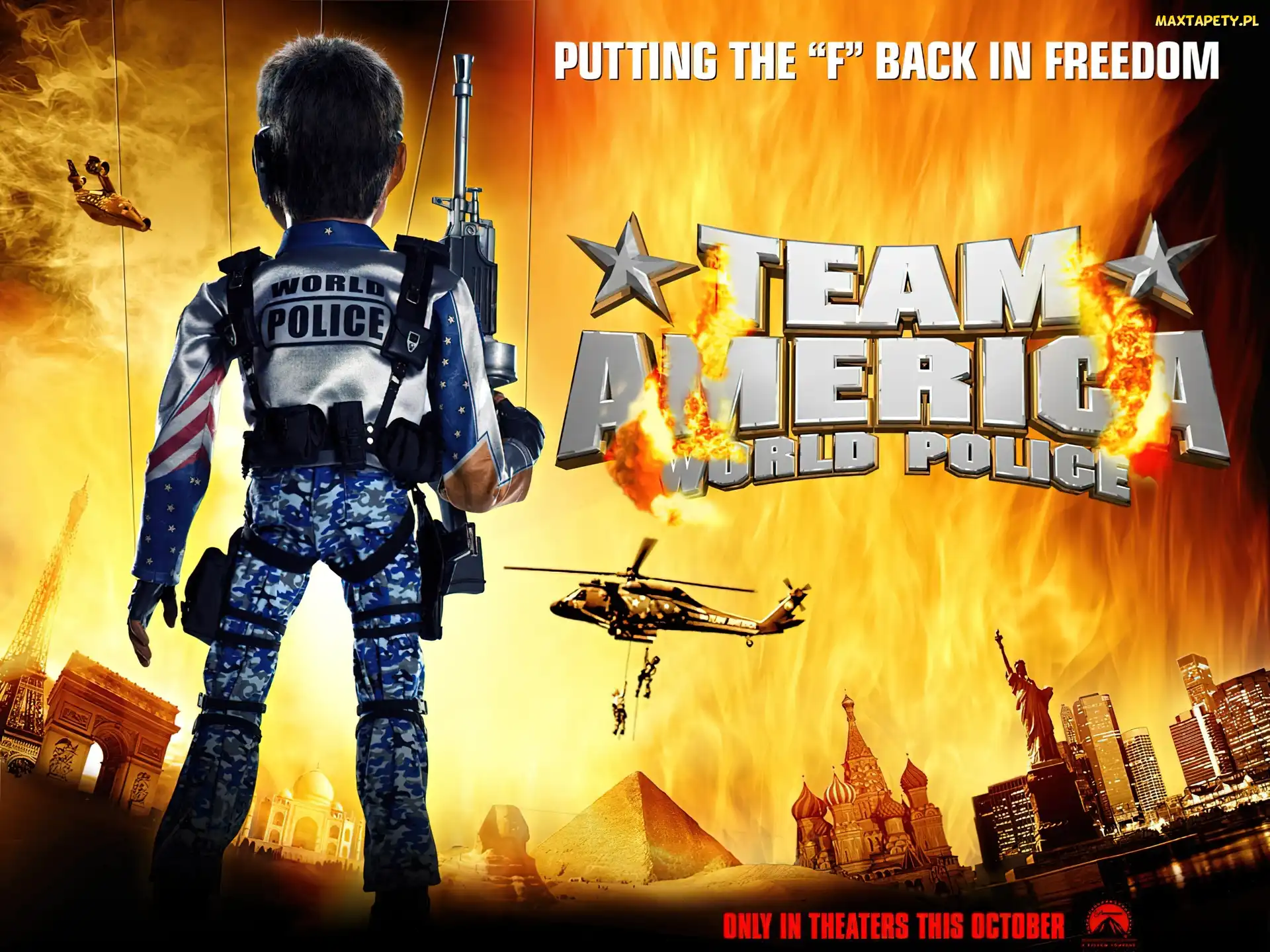śmigłowiec, policjant, Ekipa Ameryka Policjanci z jajami, Team America World Police